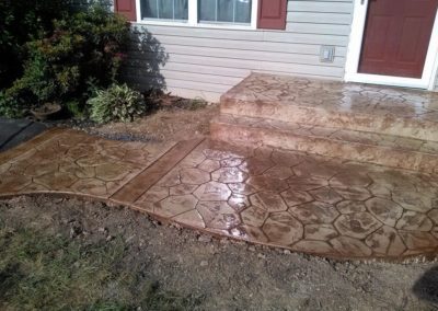 Stamped Concrete Walkway with Custom Grapevine Border